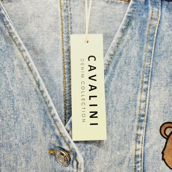 Cavalini Denim Vest With Costume Bear Size Small - Picture 8 of 9